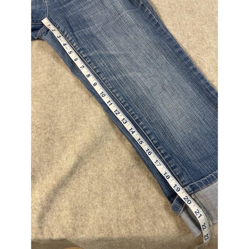 Tommy Hilfiger Denim Capris Size 8 Cuffed Bottom Front Button Pockets - Picture 8 of 10